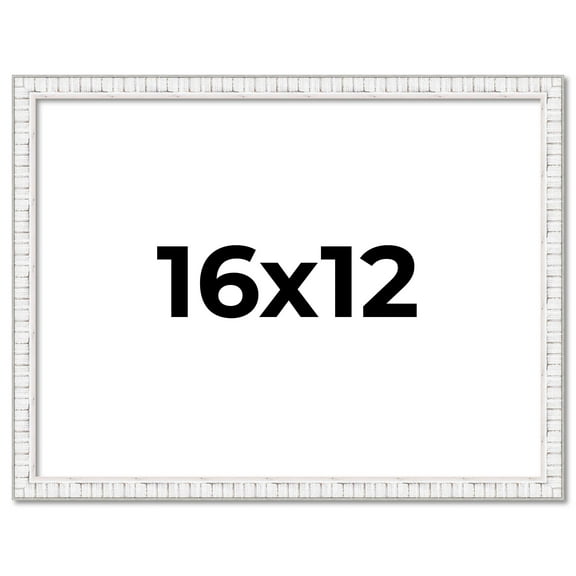 16x12 Frame White Real Wood Picture Frame Width 0.75 inches | Interior Frame Depth 0.5 inches |