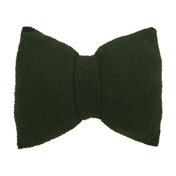 Army Green Bow Pillow 16x12 Inches Cotton Linen Corduroy Lumbar Cushion, Detachable Washable Sofa Office Pillow, Mother's Day Gift