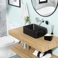 thumbnail image 1 of 16x12 Inch Matte Black Rectangular Ceramic Bathroom Sink / Acid Resistance, Elegant Look, 1 of 4