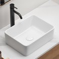 thumbnail image 1 of 16x12 Inch Small Bowl Rectangular Bathroom Vessel Sink, White Ceramic Above Counter Vessel Sink, High-Temp Fired, Stain-Resistant & Easy-Install, 1 of 6