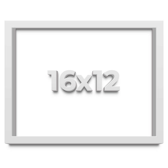 16x12 White Shadowbox Frame - Interior Size 16x12 by 1 Inches - Made to Display Items Up To 1 Inches Deep