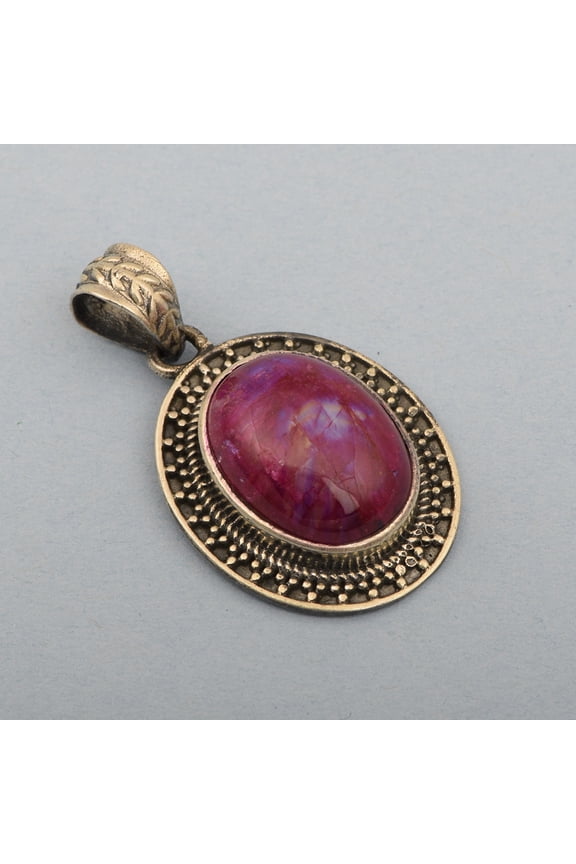 16x12MM Oval Purple Labradorite 925 Sterling Silver Solitaire Valentines Day Gifts Pendant