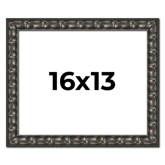 16x13 Frame Black-Brown Medieval Solid Wood Picture Frame | 1.5 Inch Moulding Width | Gotham