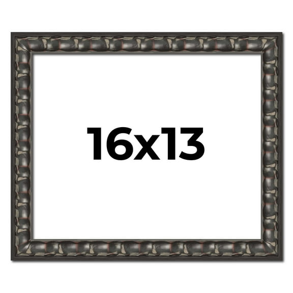 16x13 Frame Black-Brown Medieval Solid Wood Picture Frame | 1.5 Inch Moulding Width | Gotham