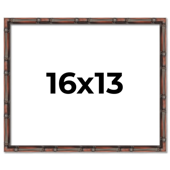 16x13 Frame Brown Bamboo with Dark Coffee/Walnut Finish | Solid Wood Picture Frame Width 0.75