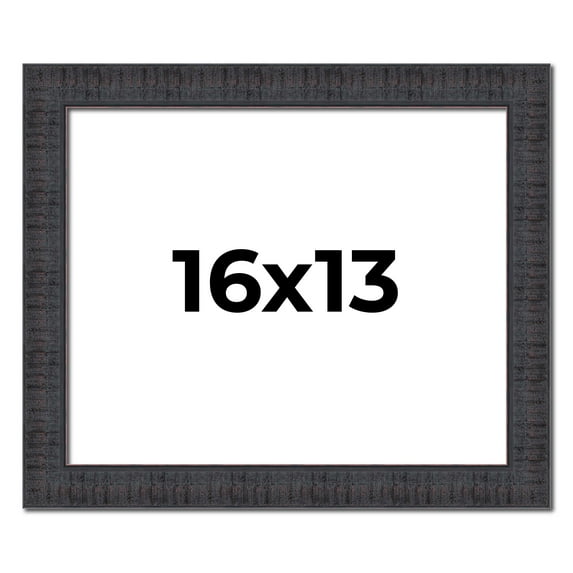16x13 Frame Brown Rustic Solid Wood Picture Frame 1.5 Inches Wide | Interior Frame Depth 0.5 Inches