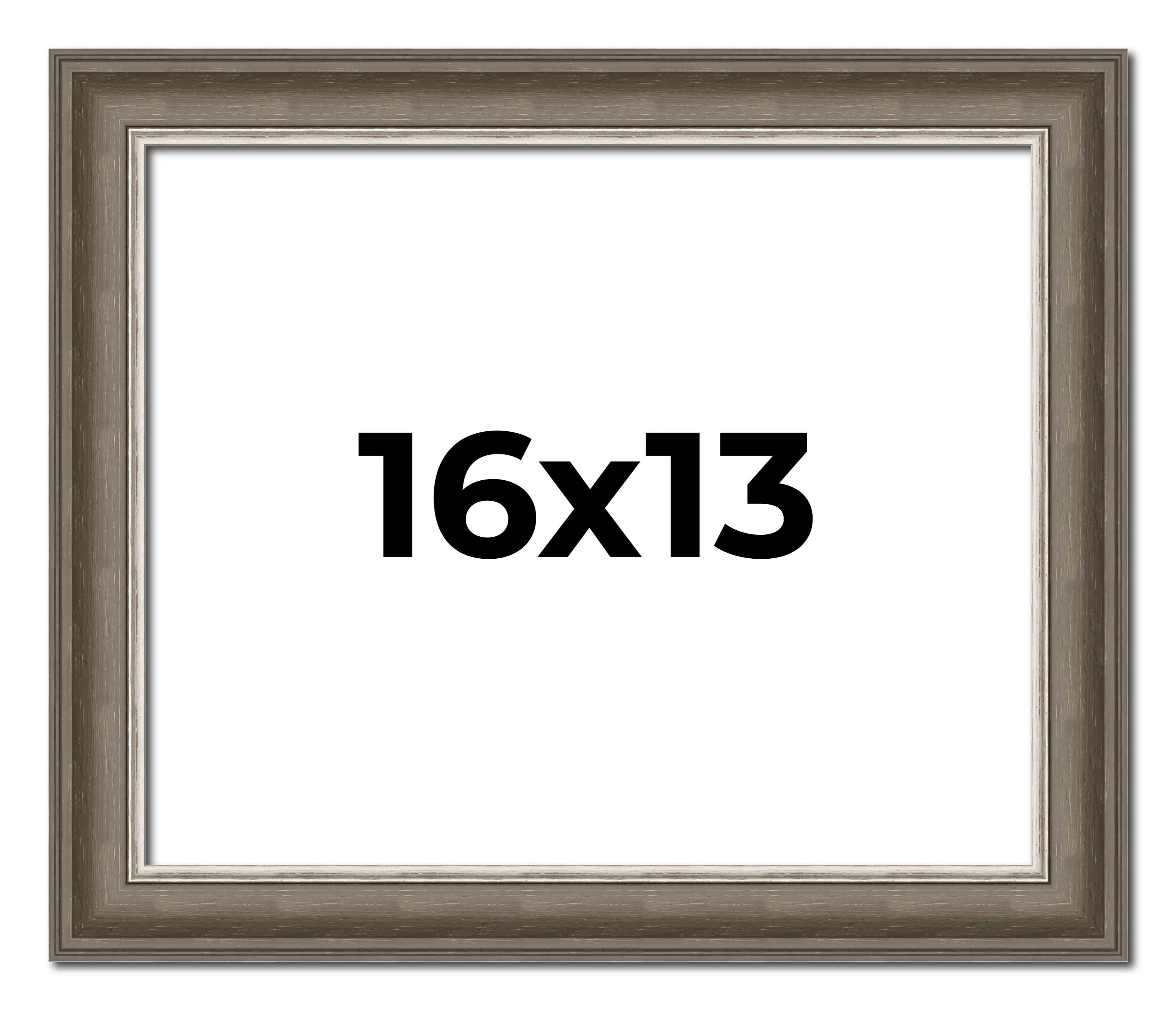 16x13 Frame Brown Solid Wood Picture Frame | 1.75 Inch Moulding Width ...