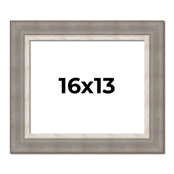 16x13 Frame Grey Real Wood Picture Frame Width 2.75 Inches | Interior Frame Depth 0.5 Inches |