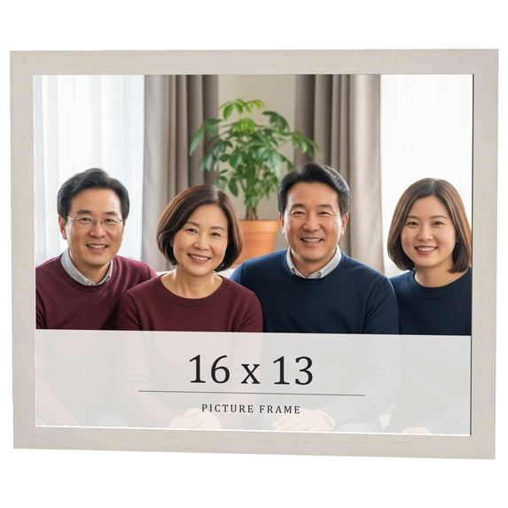 16x13 Frame White Wheat Solid Wood Picture Frame | Moulding Width 0.75 Inches | Interior Depth 0.5