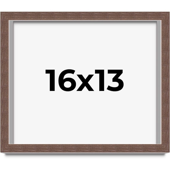 16x13 Shadow Box Brown Distressed Barnwood Frame | 1.125 Inch Rabbet Depth | 0.875 Inch Moulding Width | Includes Shatter Resistant Acrylic Plexiglass, Backing and Hanging Hardware