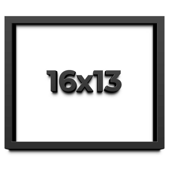 16x13 Shadow Box Frame Black | 1 inches Deep Real Wood Contemporary Shadowbox Display Frame | UV