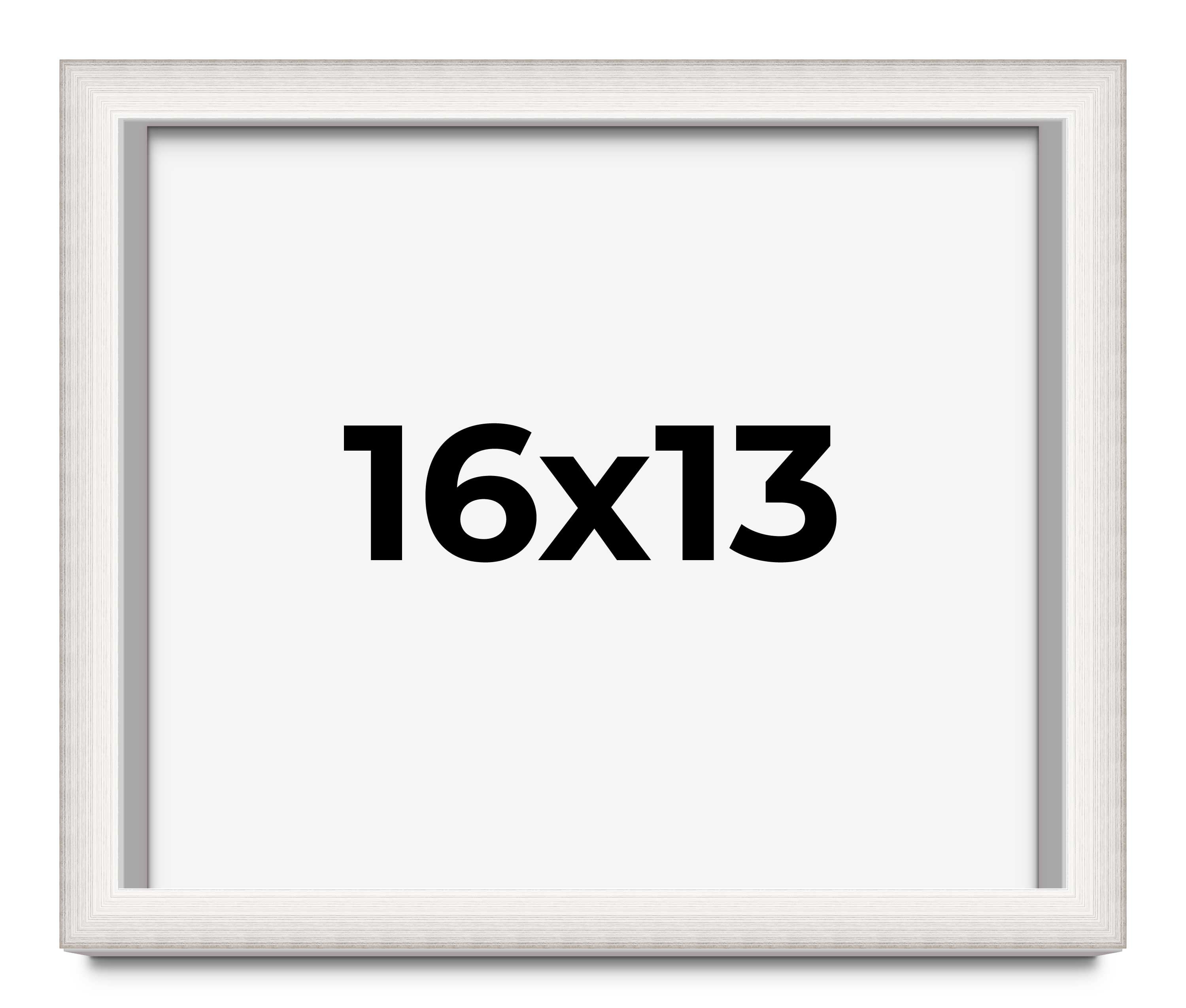 16x13 Shadow Box Silver Brushed Striped Display Frame | 1.625 Inches ...