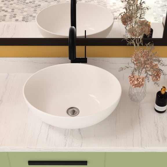 16x13x5.5 Inch Ceramic - Stain Proof - Office Building Bathrooms - Simple Countertop Installation