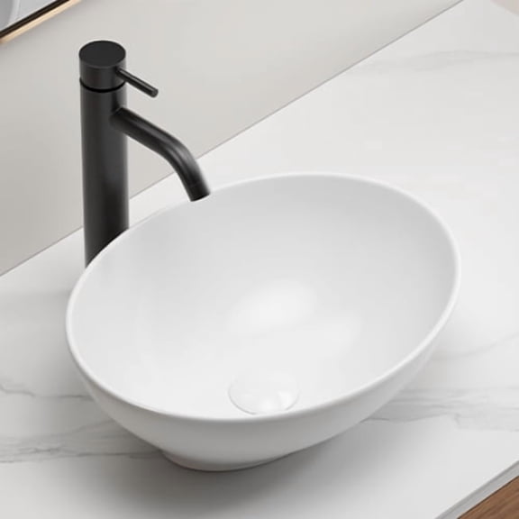 16x13x5.5 Inch Oval Bathroom Vessel Sink, White Ceramic Countertop Vanity Sink, Easy-Install, Stain-Resistant, Durable & Versatile