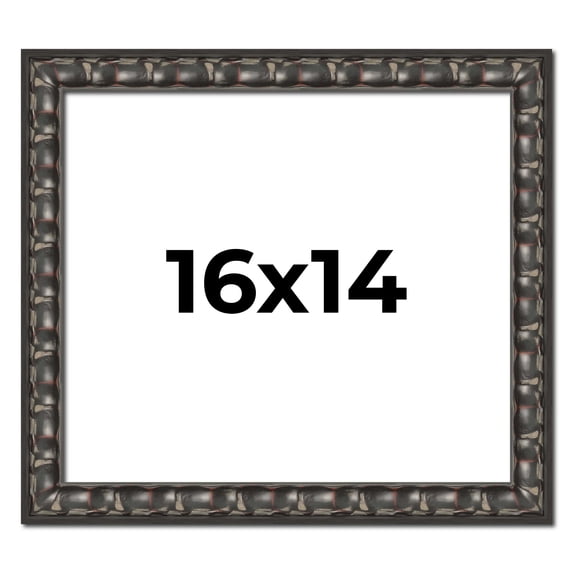 16x14 Frame Black-Brown Medieval Solid Wood Picture Frame | 1.5 Inch Moulding Width | Gotham