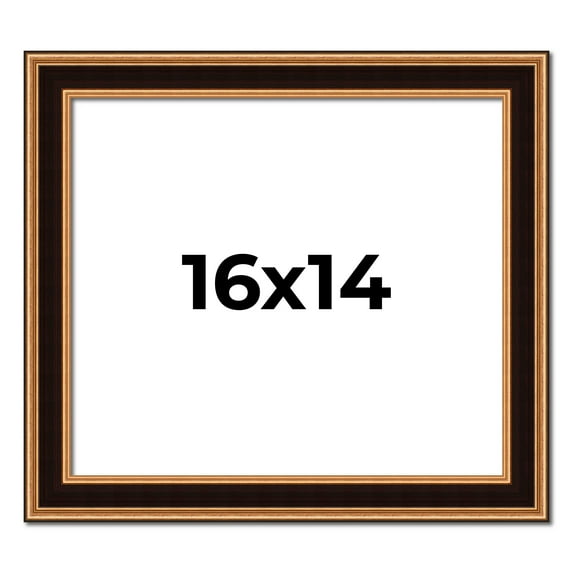 16x14 Frame Gold Brown Plein Air Vintage Solid Wood Picture Frame | 1.75 Inches Moulding Width |