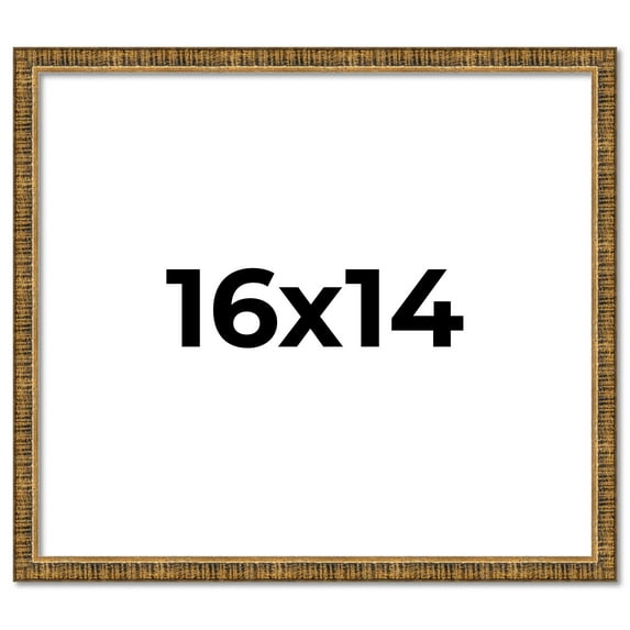 16x14 Frame Gold Kingsley Distressed Solid Wood Picture Frame Width 0.75 Inches | Interior Frame