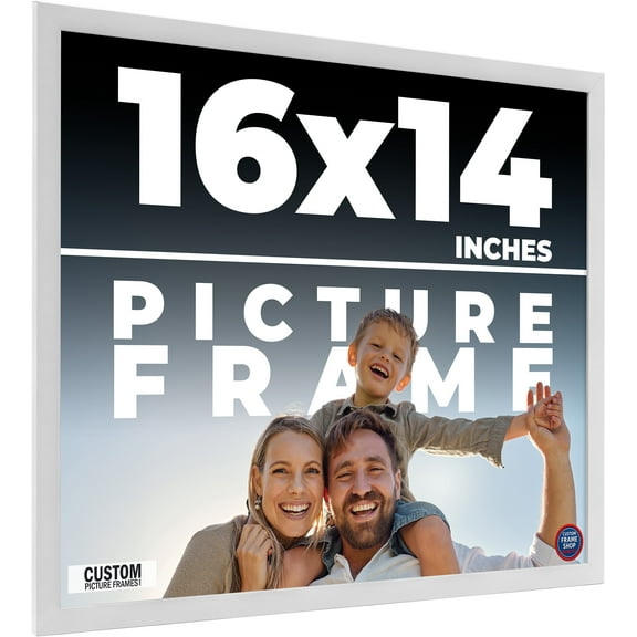 16x14 Frame White Real Wood Picture Frame Width 0.75 inches | Interior Frame Depth 0.5 inches |