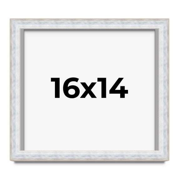 16x14 Shadow Box Frame Silver | 1.625 Inches Deep Real Wood Contemporary Shadowbox Display Frame |