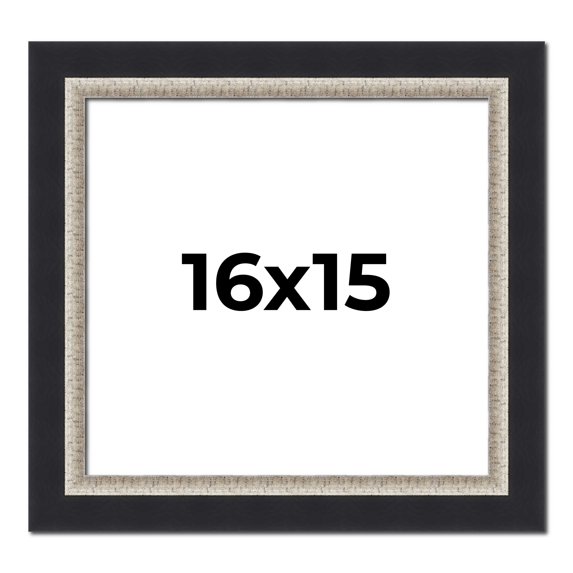 16x15 Frame Black Real Wood Picture Frame Width 2.25 Inches | Interior Frame Depth 0.5 Inches |