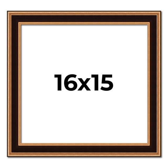 16x15 Frame Gold Brown Plein Air Vintage Solid Wood Picture Frame | 1.75 Inches Moulding Width |