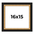 thumbnail image 1 of 16x15 Frame Gold Real Wood Picture Frame Width 2.25 Inches | Interior Frame Depth 0.5 Inches |, 1 of 8