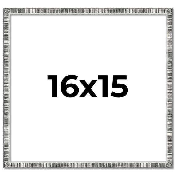 16x15 Frame Silver Grey Distressed Solid Wood Picture Frame | 0.75 Inch Moulding Width | Interior
