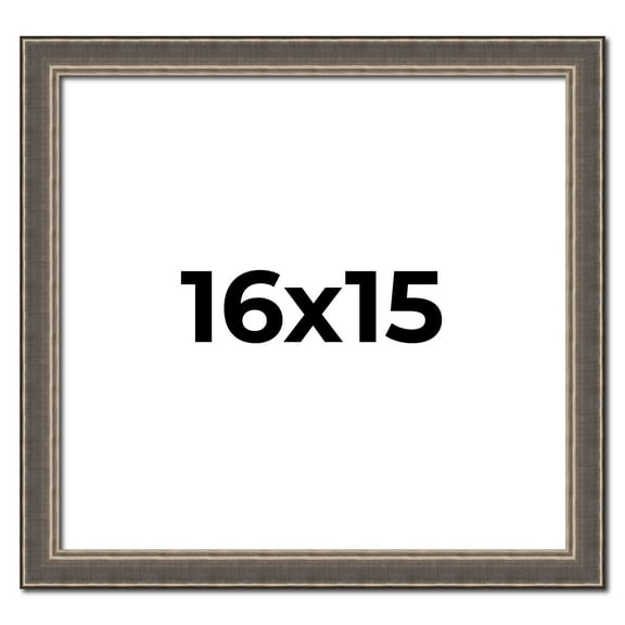 16x15 Frame Silver Real Wood Picture Frame Width 1.25 Inches | Interior Frame Depth 0.5 Inches |