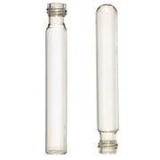16x150mm, Borosilicate Glass, Threaded, Flat, 15ml, No Cap, Karter Scientific 226P2 Pack 25
