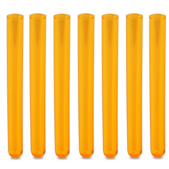 16x150mm Test Tubes, PS Plastic, Round Btm, 20ml Vol, Neon Orange, Karter Scientific 400H2 (Pack 100)