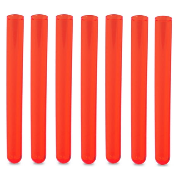 16x150mm Test Tubes, PS Plastic, Round Btm, 20ml Vol, Neon Red, Karter Scientific 400G2 (Pack 100)