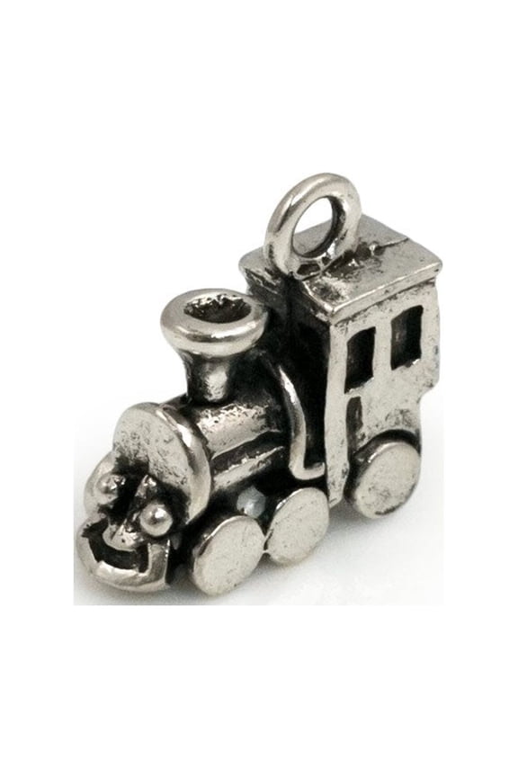 16x15mm Antique Silver Plated Train Charm (Package of 1)