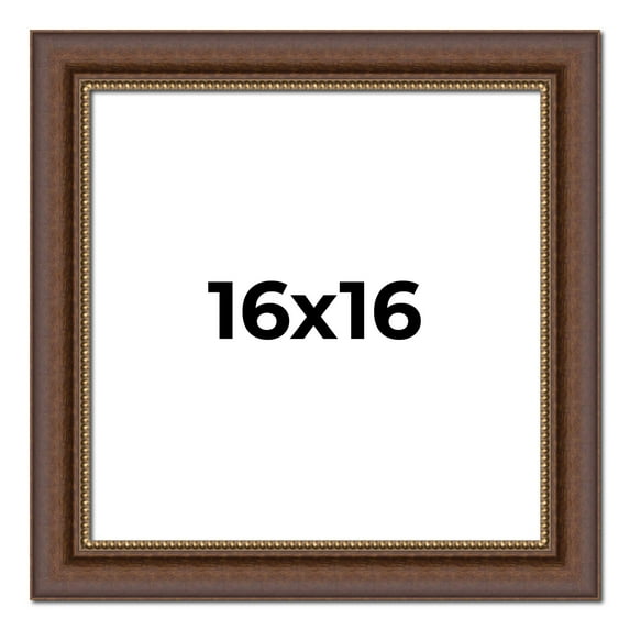 16x16 Copper and Brown Real Wood Picture Frame Width 2 inches | Interior Frame Depth 0.5 inches |