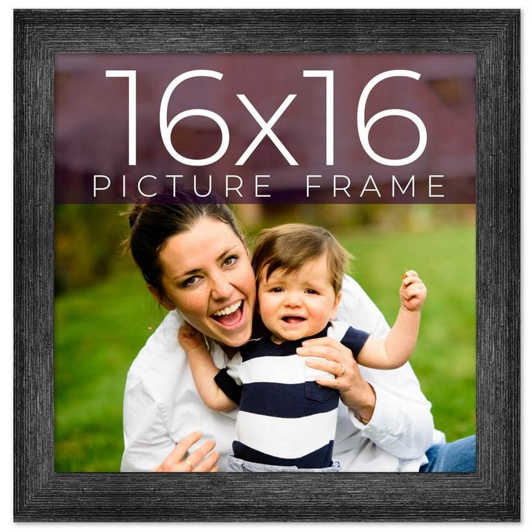 16x16 Frame Black Real Wood Picture Frame Width 1.5 inches Interior Frame Depth 0.5 inches Barn