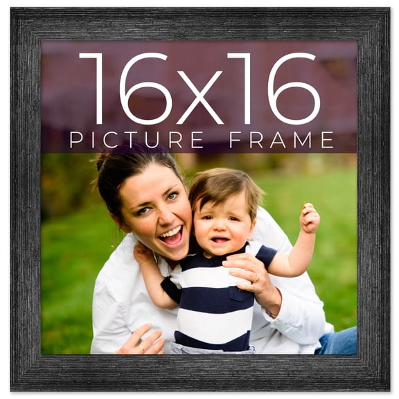 16x16 Frame Black Real Wood Picture Frame Width 1.5 inches | Interior Frame Depth 0.5 inches | Barn