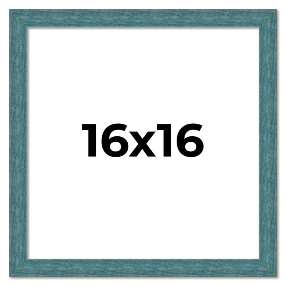 16x16 Frame Blue Rustic Barnwood Solid Wood Picture Frame Width 1.25 Inches | Interior Depth 0.5