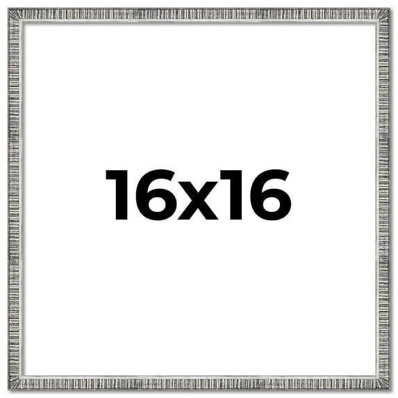 16x16 Frame Silver Picture Frame - Modern Photo Frame Includes UV Acrylic Shatter Guard Front, Acid
