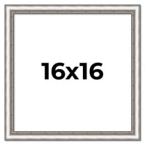 16x16 Frame Silver Real Wood Picture Frame Width 1.25 Inches | Interior Frame Depth 0.5 Inches |
