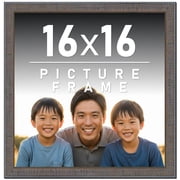 16x16 Frame Slate Blue Distressed Rustic Solid Wood Picture Frame | 0.75 Inch Moulding Width |