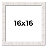 16x16 Frame White Sonoma Rustic Wood Picture Frame | 1.5 Inch Moulding Width | Complete with UV