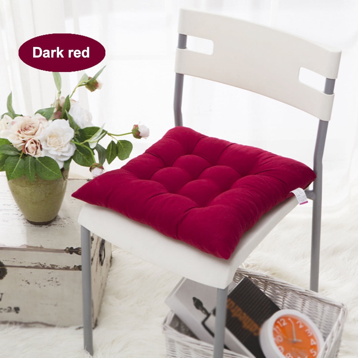 16x16 Inch 10 Colors Soft Non Slip Dining Kitchen Square Chair Cushion Seat Pads Removable Cover On Garden Walmart
