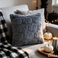 thumbnail image 1 of 16x16 Inch Fall Pumpkin Plush Throw Pillow Cover, Pumpkin Cushion Case, Solid Color Soft Fluffy Square Pillowcase for Halloween Thanksgiving Farmhouse Sofa Couch Home Decor, 1 of 5