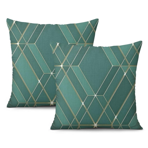 16x16 Inch Geometric Stripe Cushion Cases | Set of 2 | Linen Material | Perfect for Enhancing Home & Outdoor Decor | Fits Couch, Sofa, or Bed