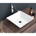 thumbnail image 1 of 16x16 Inch White Square Ceramic Vessel Sink Stain Resistant Polished Surface for Restaurant Bathroom, 1 of 5