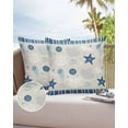 16x16 Outdoor Pillow Covers Set of 2 Starfish Shell Jellyfish Coral