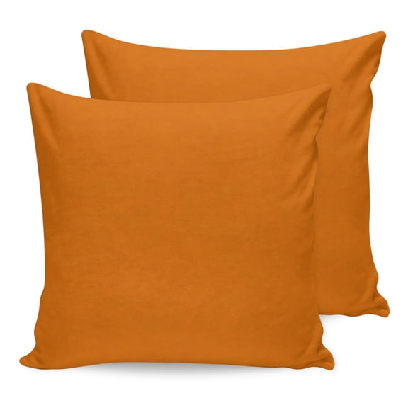 16x16 Pillow Covers Set of 2, Burnt Orange Square Throw Pillow Covers for Couch/Sofa/Living Room, Country Farmhouse Solid Fall Warm Orange Decorative Soft Pillowcases for Couch Throw Pillows