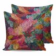thumbnail image 1 of 16x16 Pillow Covers Set of 2, Colorful Dahlia Throw Pillow Covers Decorative Couch Cushion Case, Spring Flowers Modern Abstract Art Microfiber Square Pillowcases for Bedroom Car Living Room, 1 of 7