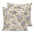 thumbnail image 1 of 16x16 Pillow Covers Set of 2, Grey Vintage Floral Throw Pillow Covers Decorative Couch Cushion Case, Hydrangea Botanical Elegant Microfiber Square Pillowcases for Bedroom Car Living Room, 1 of 9
