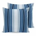 thumbnail image 1 of 16x16 Pillow Covers Set of 2, Navy Blue Ombre Stripe Square Throw Pillow Covers for Couch/Sofa/Living Room, Farmhouse Simple Striped Decorative Soft Pillowcases for Couch Throw Pillows, 1 of 9