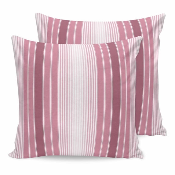 16x16 Pillow Covers Set of 2, Pink Ombre Stripe Square Throw Pillow Covers for Couch/Sofa/Living Room, Farmhouse Simple Striped Decorative Soft Pillowcases for Couch Throw Pillows with Hidden Zipper